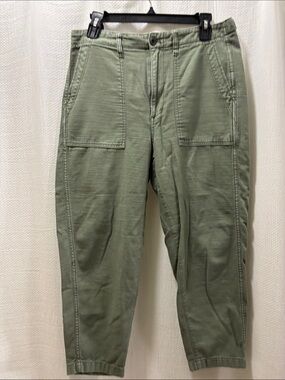 Madewell women’s Green brushed cotton utility pants.  Sz 28.  Good condition